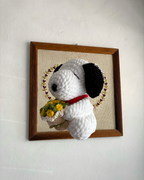 Snoopy con ramo de rosas 20Cm