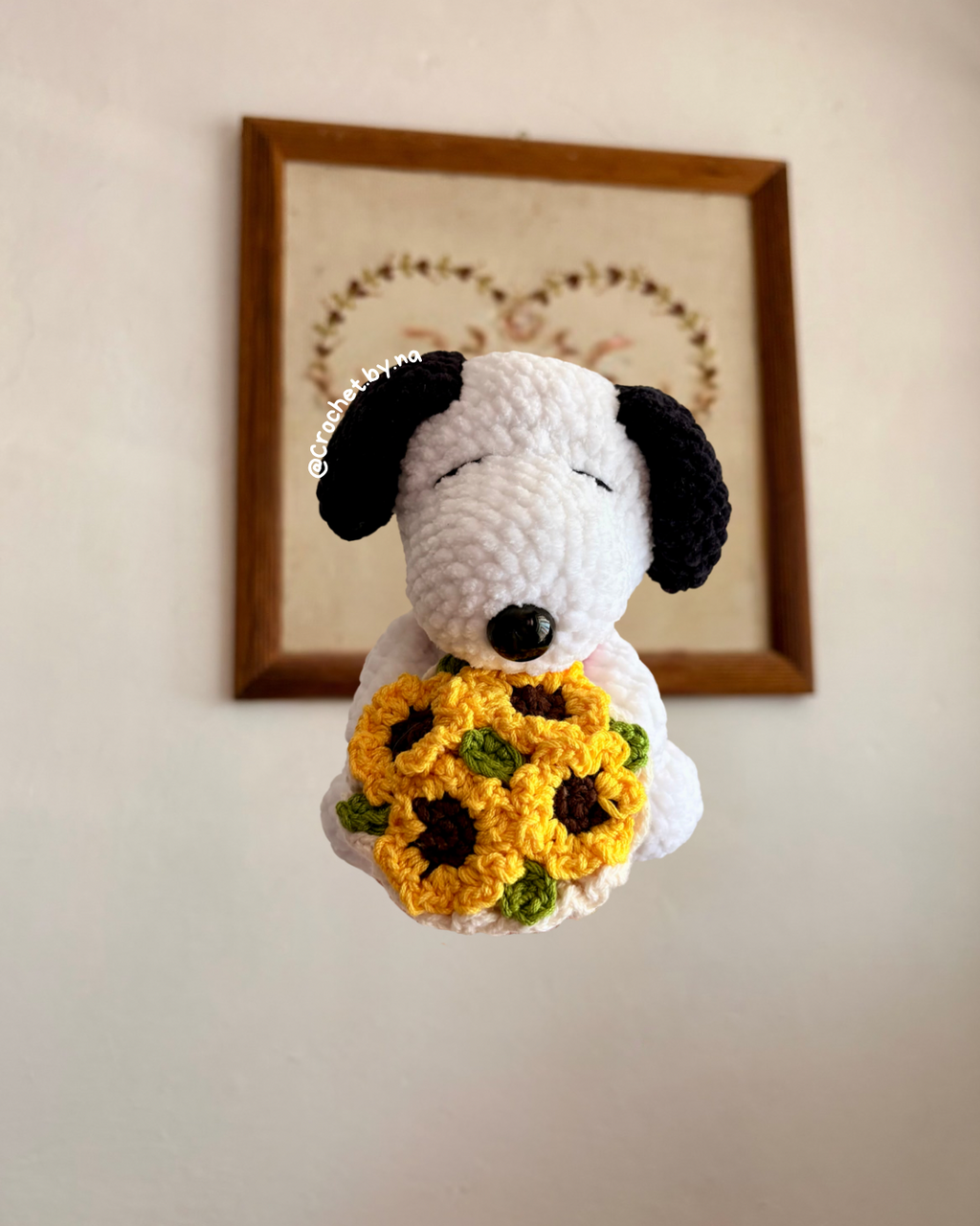 Snoopy con ramo de girasoles 15Cm